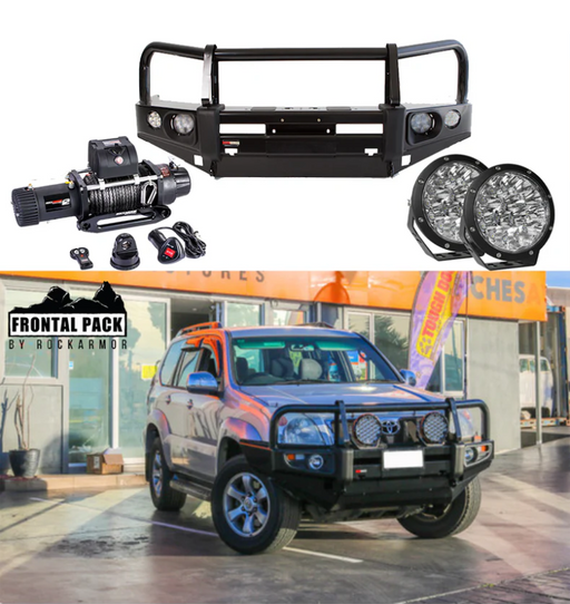 ROCKARMOR PREMIUM BULLBAR FRONTAL COMBO TO SUIT TOYOTA PRADO FJ120 03-09 (Full Bar Replacement - Hybrid Street&4x4