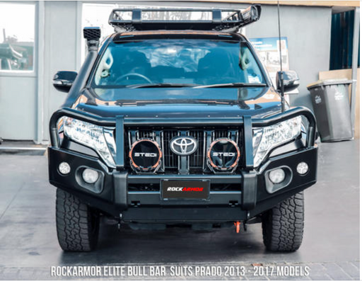 ROCKARMOR ELITE STEEL BULLBAR TO SUIT TOYOTA PRADO 150 TEAR DROP 2013-2017 - Hybrid Street&4x4