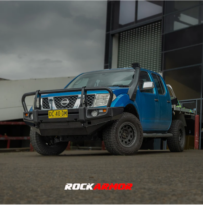 ROCKARMOR PREMIUM STEEL BULLBAR TO SUIT NISSAN NAVARA D40 2005-2015 Spanish/Thai & PATHFINDER R51 (will not fit STX550)(Bar Cut)