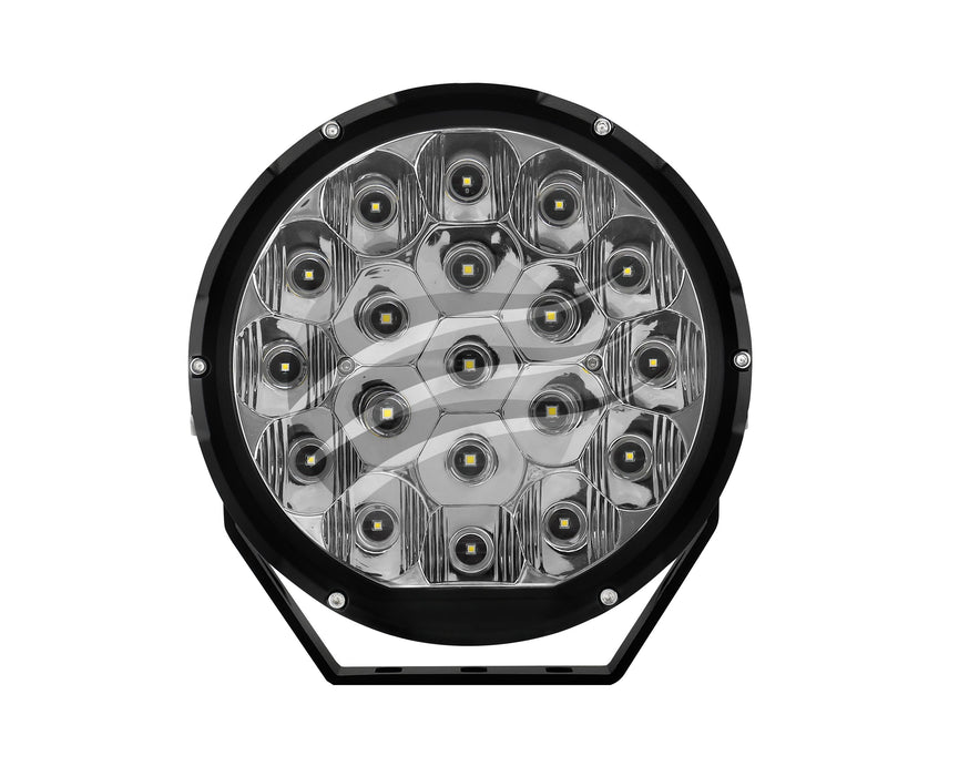 7" RND LED DRIVING LAMP COMBO BEAM 9-36V 106W 19 LED's BLACK - Hybrid Street & 4x4