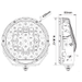 9" RND LED DRIVING LAMP COMBO BEAM 9-36V 160W 37 LEDs SILVR - Hybrid Street & 4x4