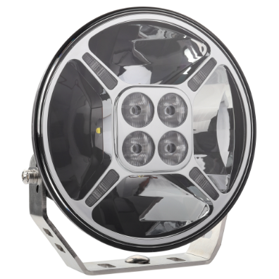 7" RND LED DRIVING LAMP DRIVNG BEAM 9-36V 60W CHRME 6,000Lms - Hybrid Street & 4x4