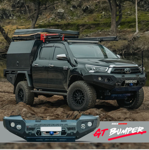 ROCKARMOR GT HOOPLESS STEEL BULLBAR TO SUIT TOYOTA HILUX 2020+ Bar Replacement - Hybrid Street&4x4