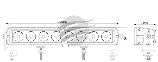 8 LED DRIVING LAMP LIGHTBAR SPOT BEAM 10Deg 9-36V 80Watt - Hybrid Street & 4x4