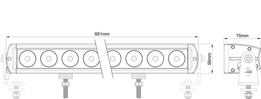 16 LED DRVNG LMP CURVD LGHTBAR COMBO BEAM 30/10Deg 9-36V 160W - Hybrid Street & 4x4