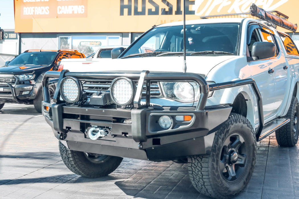 Rockamor Premium Steel Bull Bar to suit Mitsubishi Triton MN/Ml-Pathfinder-Challenger 2005-2014 (Bumper Cut) - Hybrid Street & 4x4