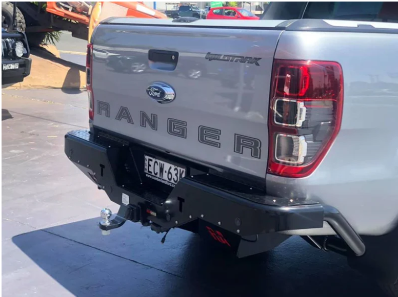 ROCKAMOR ELITE STEEL REAR STEP / TOWBAR TO SUIT FORD RANGER WILDTRACK  2012-2020