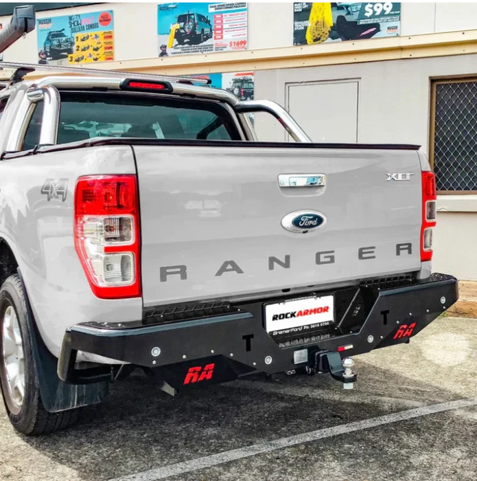 ROCKAMOR ELITE STEEL REAR STEP / TOWBAR TO SUIT FORD RANGER WILDTRACK  2012-2020