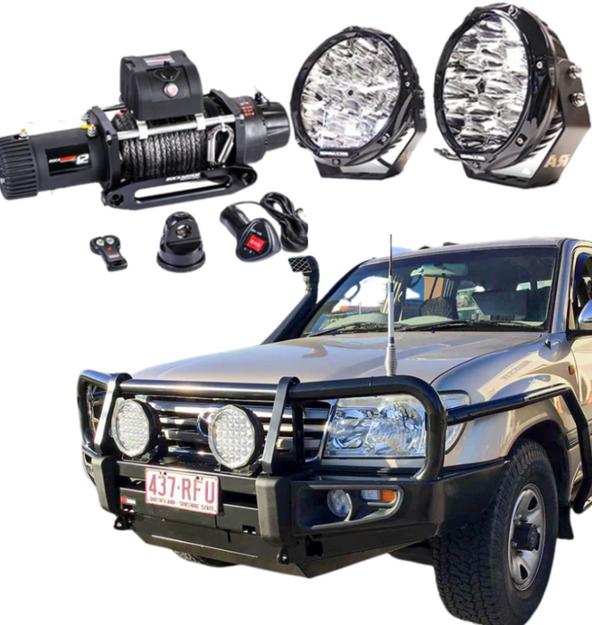 ROCKARMOR PREMIUM BULLBAR FRONTAL COMBO TO SUIT TOYOTA LANCDRUISER FJ100 1998- 2007IFS - Hybrid Street&4x4