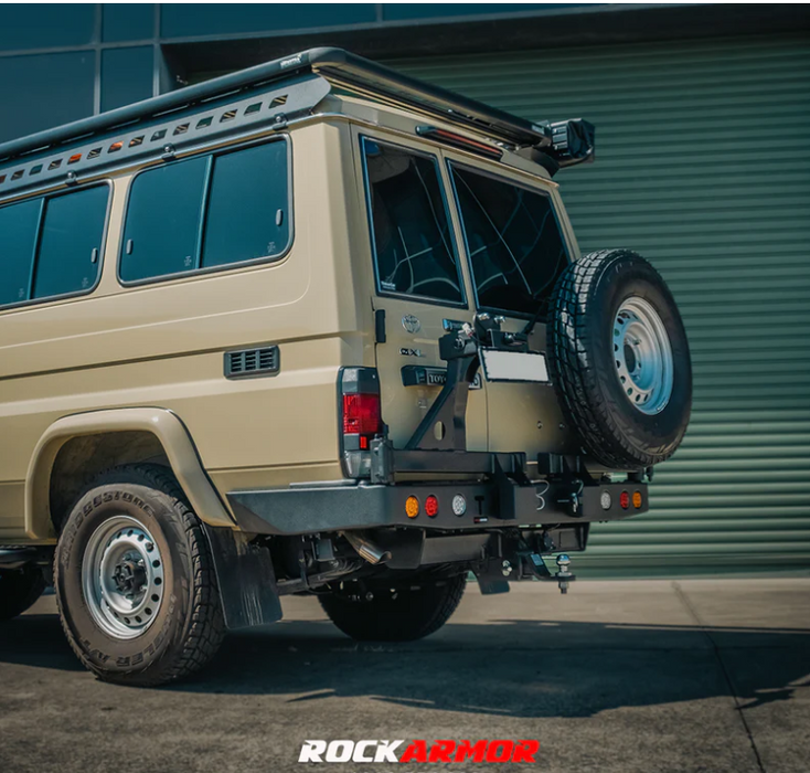 ROCKARMOR STEEL DUAL WHEEL CARRIER TO SUIT TOYOTA LANDCRUISER FJ75, FJ76 &  FJ78 1992-2006 TROOPY WAGON