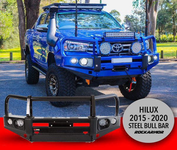 ROCKARMOR ELITE STEEL BULLBAR TO SUIT TOYOTA HILUX N80 2015-2020 (Full Bar Replacement)