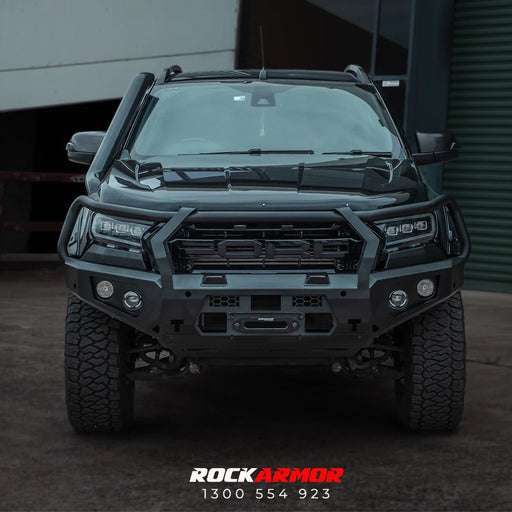 GT Steel Bull Bar + Winch + Spotlights to suit Ford Ranger PX2 & PX3 Bar Replacement - Hybrid Street & 4x4