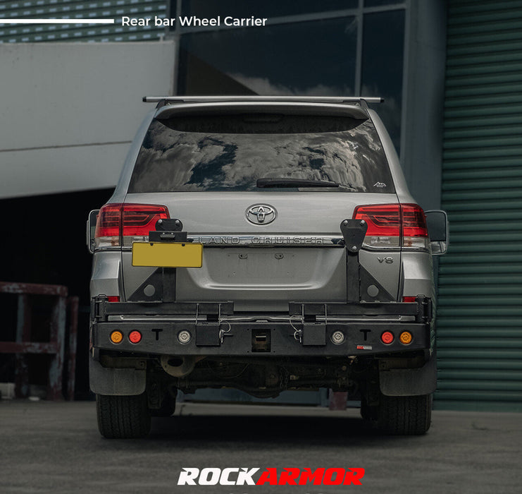 Rockarmor Steel Dual Wheel Carrier To Suit Toyota Landcruiser FJ200 2008 To Current  (WITH BUILT IN TOWBAR) - Hybrid Street & 4x4
