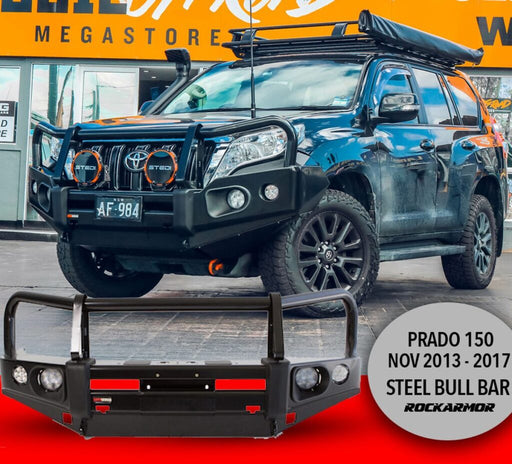 Rockarmor Elite Steel Bull Bar to suit Toyota Prado FJ150 Tear Drop Nov 2013-2017 (Bar Replacement) - Hybrid Street & 4x4